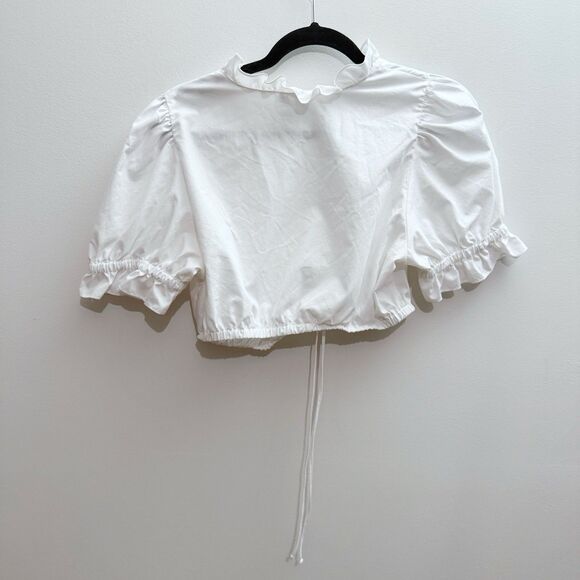 BLOUSE VINTAGE NOCKSTEIN OKTOBERFEST DIRNDL TYROL  WOMEN CROP TOP :US 14/EU 42 - Picture 8 of 9